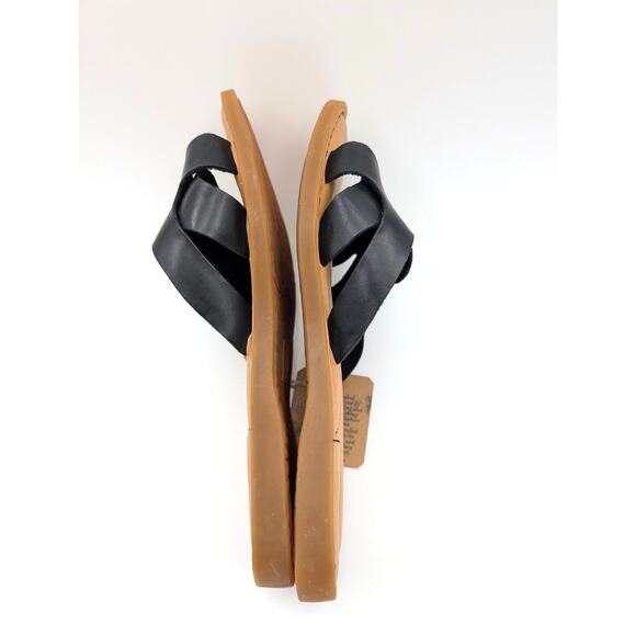 Børn Isabella Slip On Slide Sandal Women's Leather Black/Tan Size US6M EU37 - Picture 4 of 9